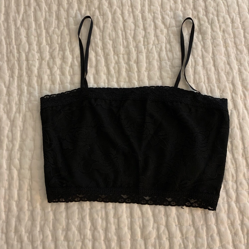NWT BLACK LACE MODESTY CAMI BRA